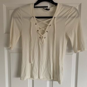 Tie Up Topshop White/Cream Shirt